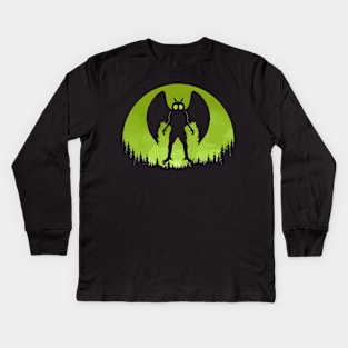 Mothman Moon Kids Long Sleeve T-Shirt